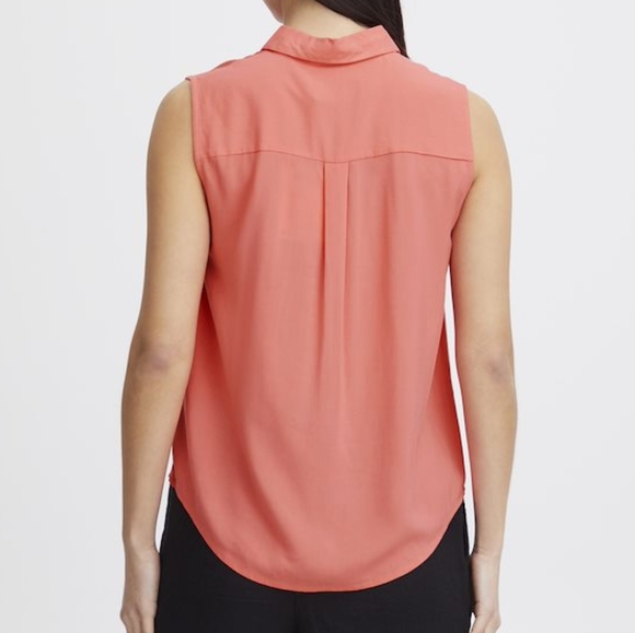 ICHI Ihmain Sleeveless Collared Top Shirt Blouse XL - Picture 2 of 15